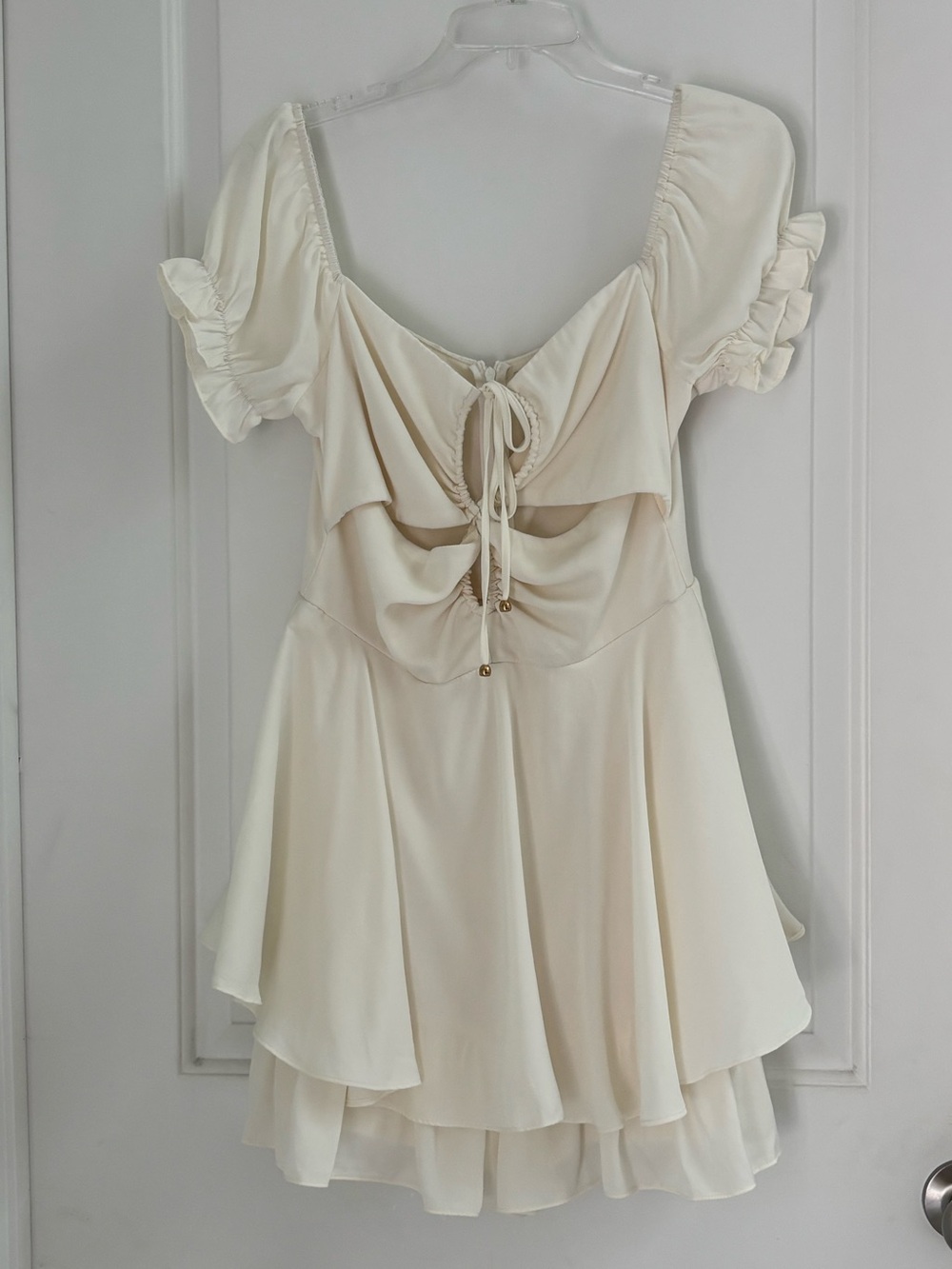 Allison & Kelly Cream Mini Off Shoulder Dress